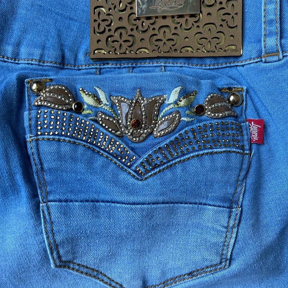 🇨🇴LUJURIA JEANS, Butt Lifter Rhinestone Colombian Skinny Push Up Jean - Picture 6 of 11